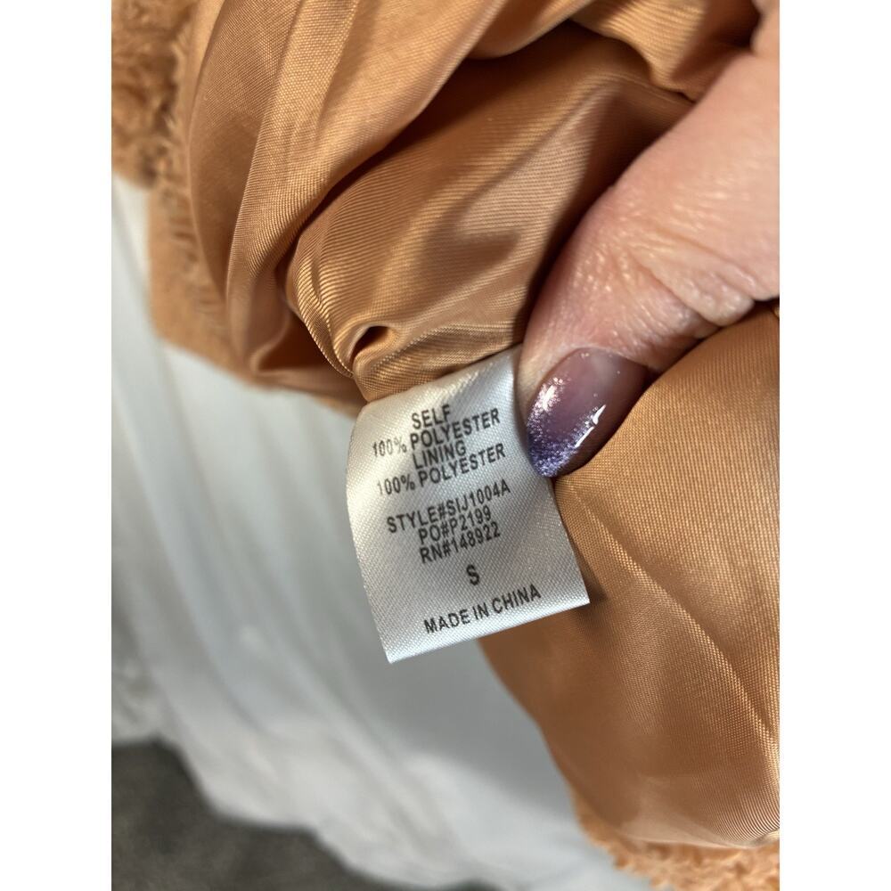 NWT Altar’d State Teddy Coat Small Oversized Camel Sherpa Jacket Cozy Preppy - Picture 5 of 7